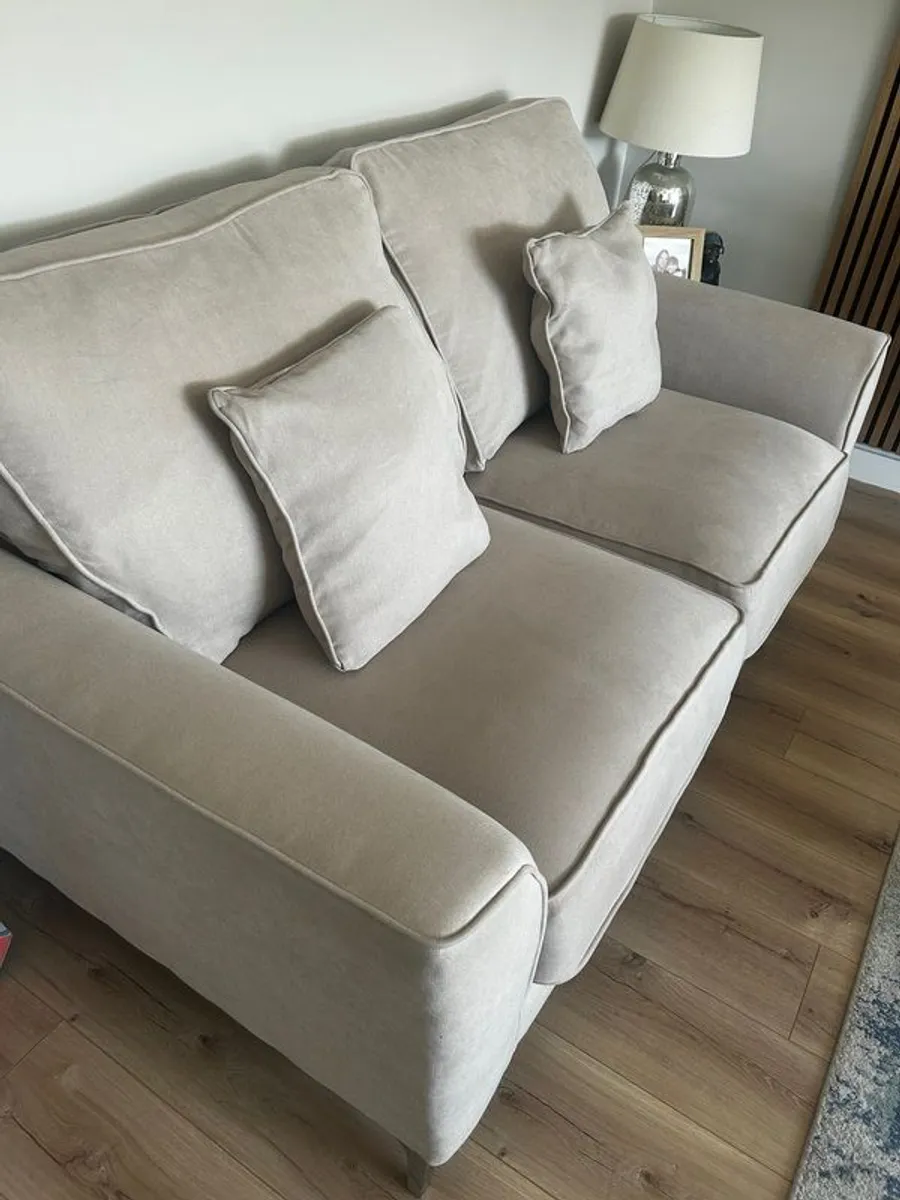 3 & 2 seater beige sofas - Image 1