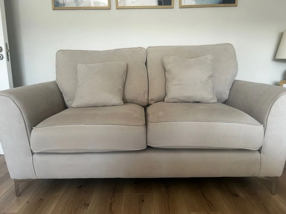 3 & 2 seater beige sofas - Image 2