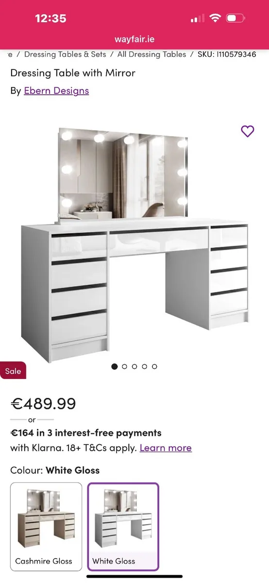 Makeup vanity unit and mirror - Image 3