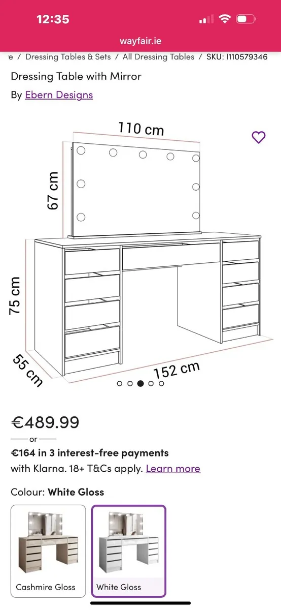 Makeup vanity unit and mirror - Image 4