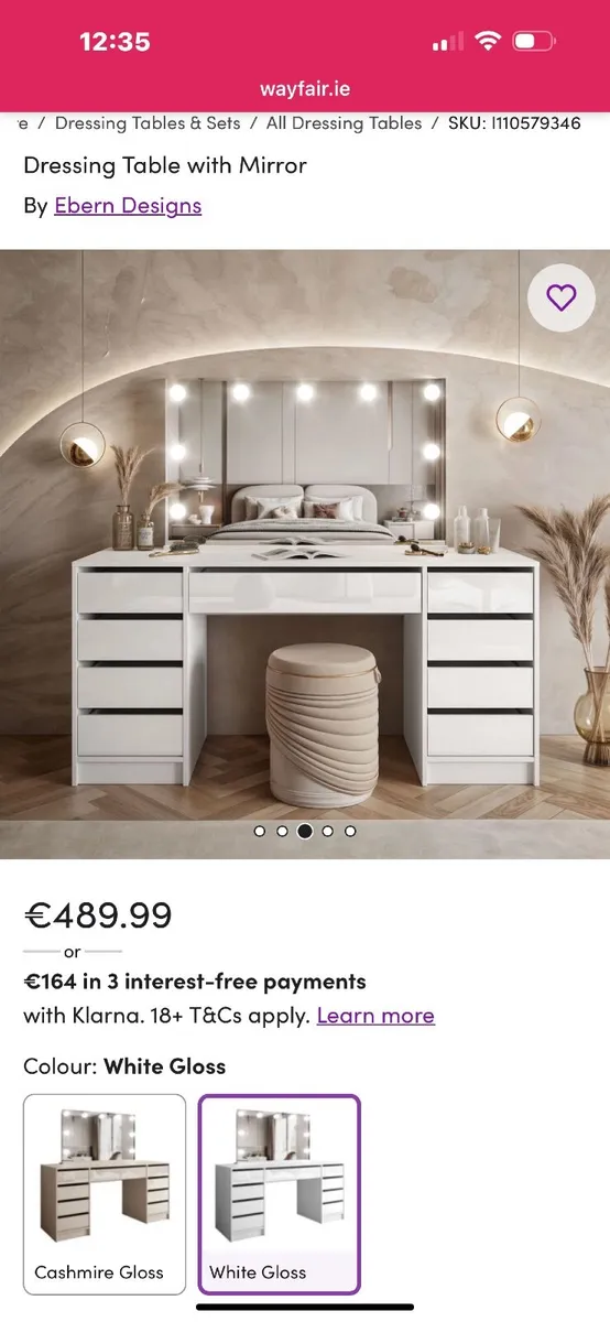 Makeup vanity unit and mirror - Image 1