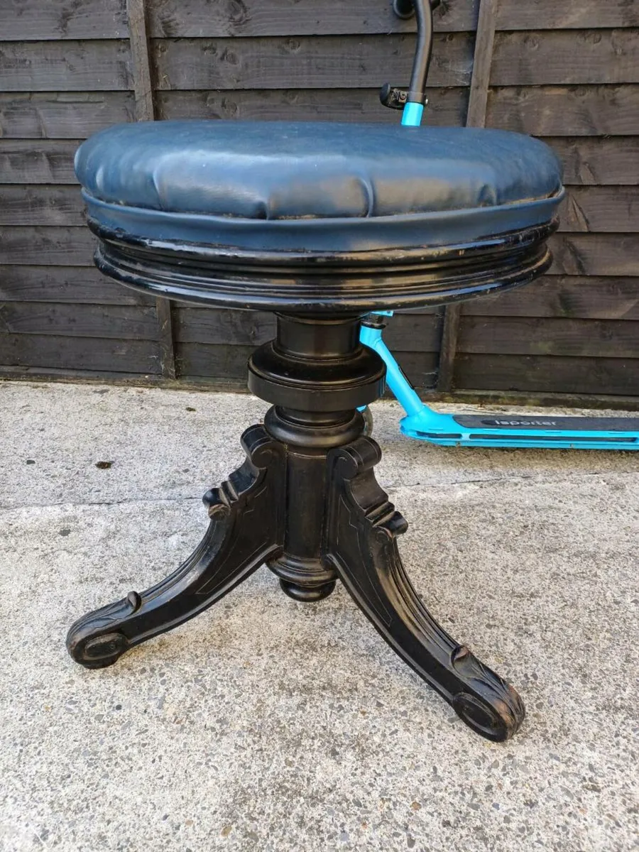 19th Century French Ebonised Piano Stool - Image 1