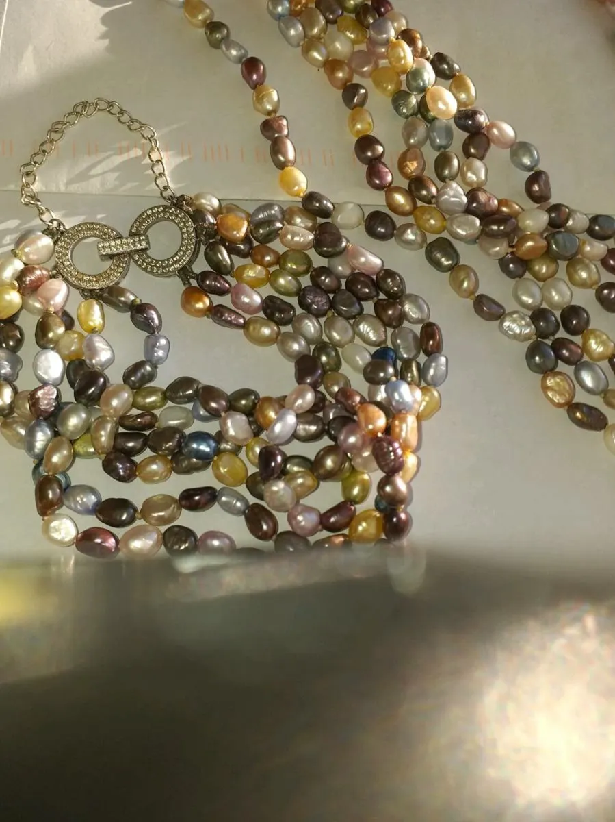 Real pearl neck piece with bracelette - Image 3