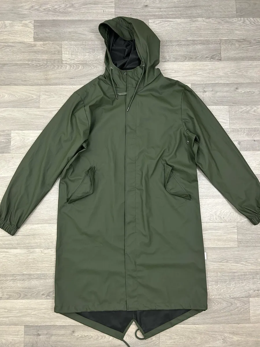 Rains Waterproof Fishtail Parka Jacket Mens Medium - Image 1