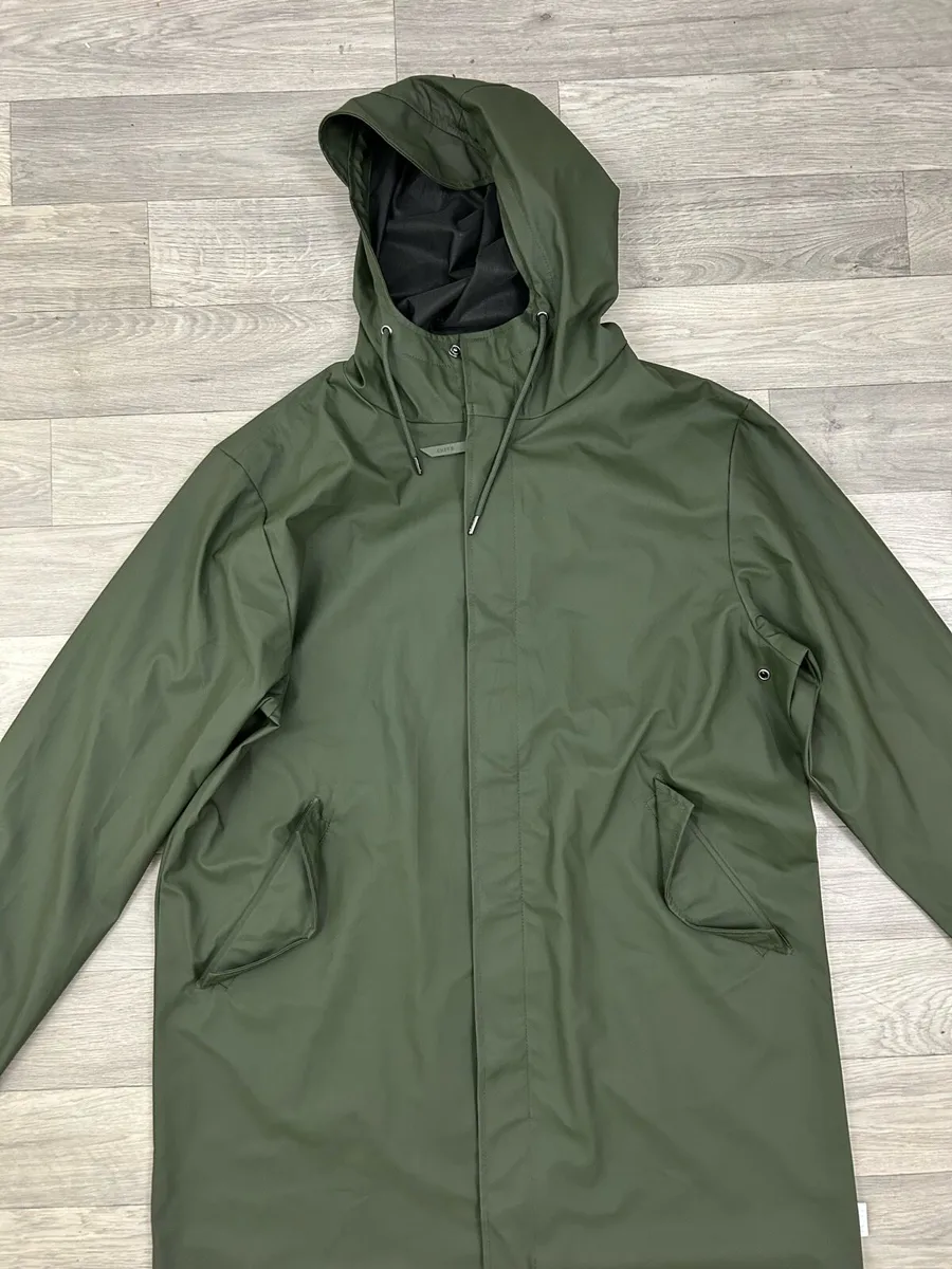 Rains Waterproof Fishtail Parka Jacket Mens Medium - Image 2