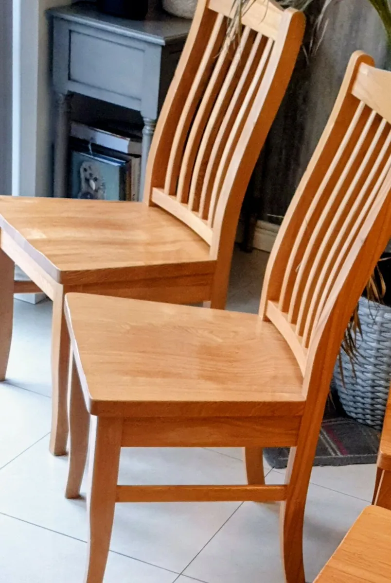 Solid oak dining chair.