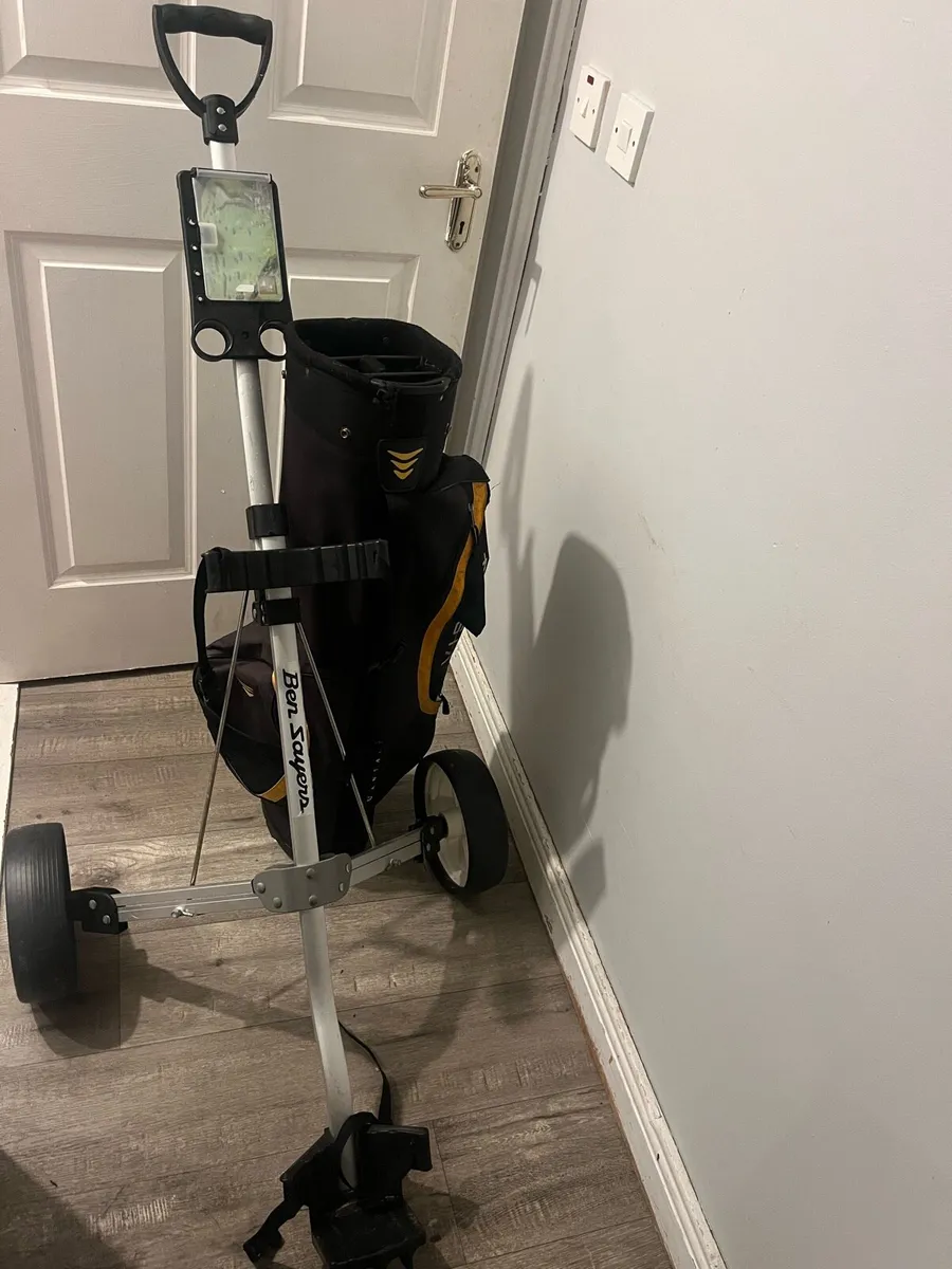 Golf trolley ( Ben Sayers) with Golf Bag - Image 1
