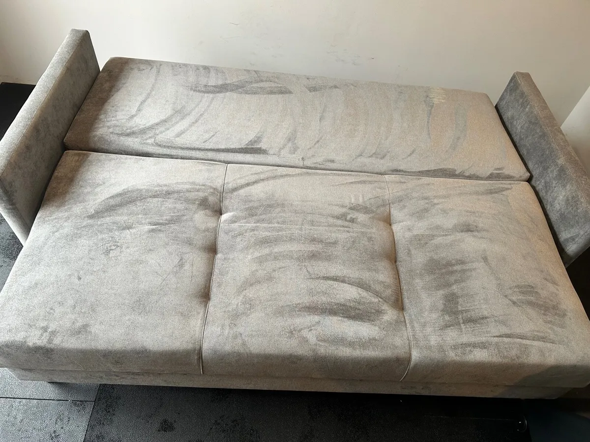 Grey Pull Out Sofa-Bed - Image 4