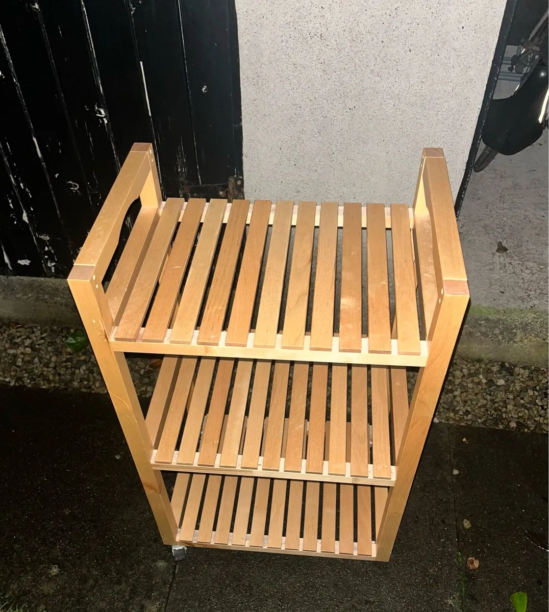 Wooden 3 tier Trolley on wheels