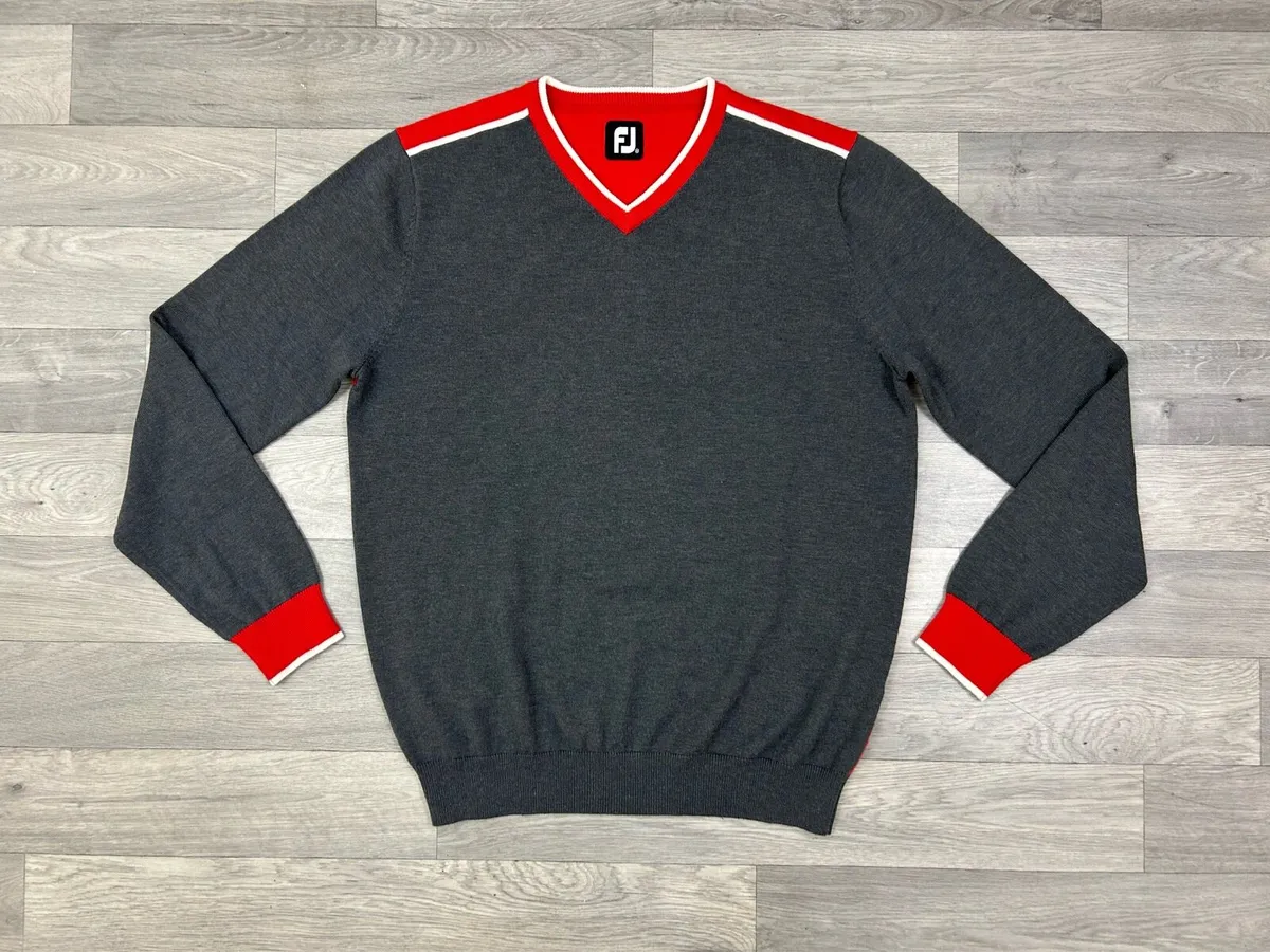 FootJoy FJ Wool Blend Golf Jumper Mens Medium - Image 1