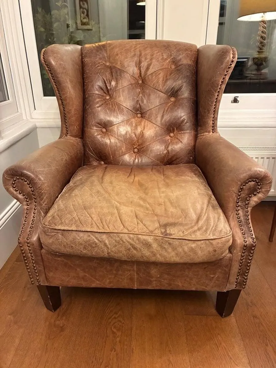 Genuine Leather fireside chair - Image 1