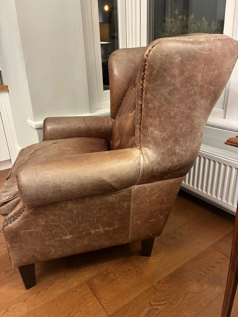 Genuine Leather fireside chair - Image 2