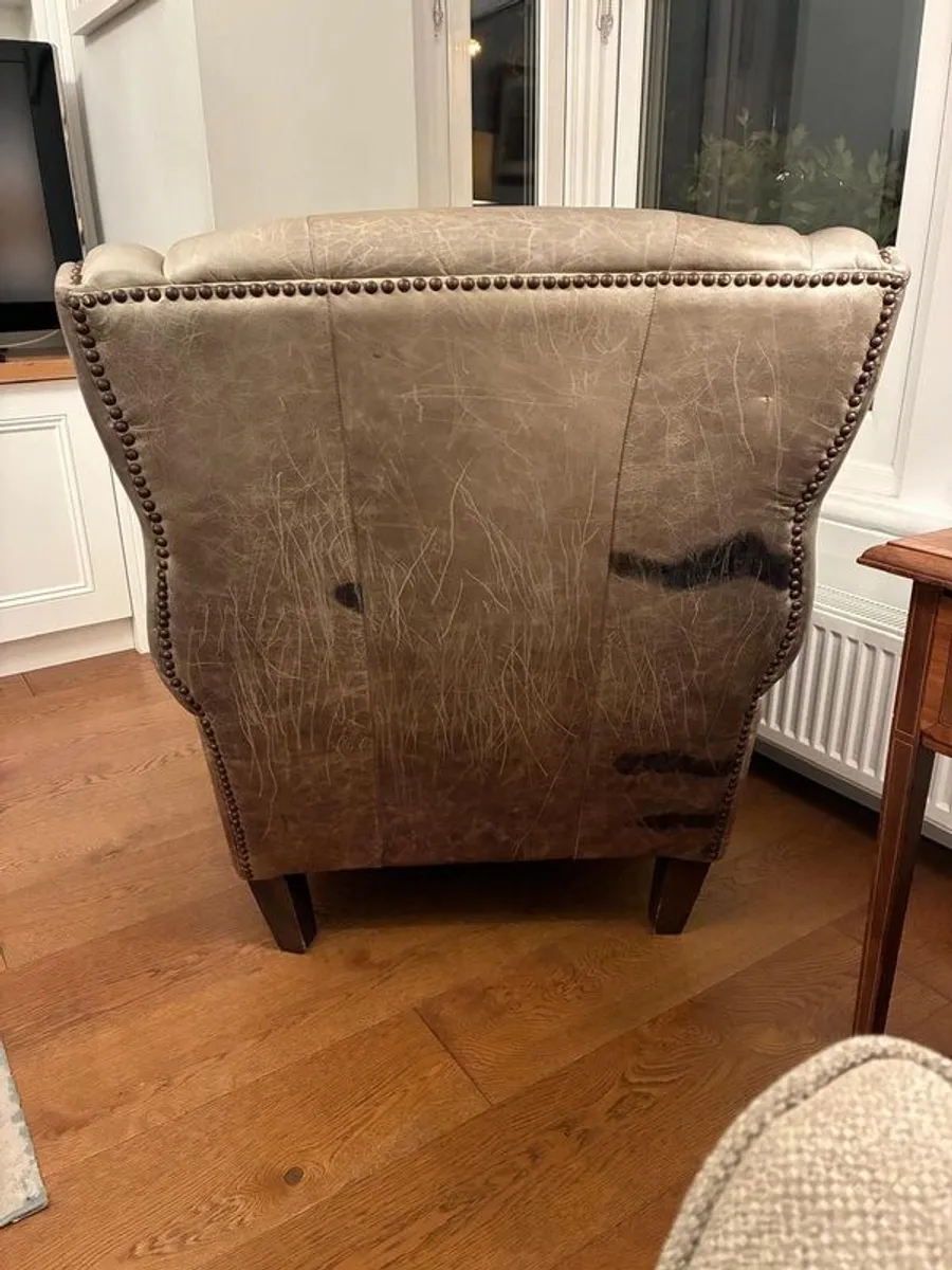 Genuine Leather fireside chair - Image 3