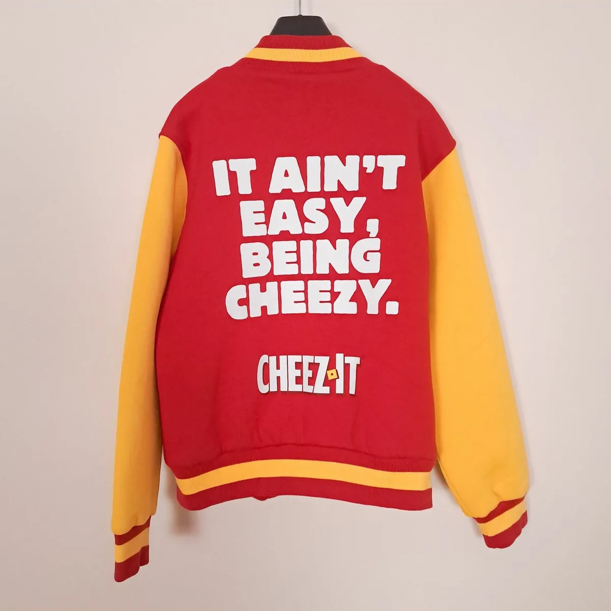 Spreadshirt Cheez It Red Yellow Varsity Jacket M - Image 2