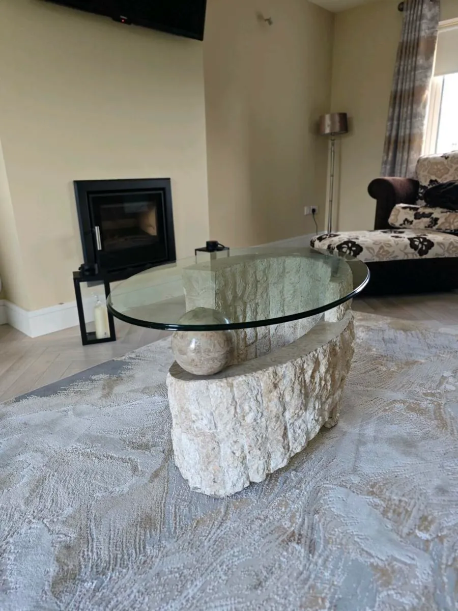 Glass Top Stone Coffee Table – €150 (Virginia, Cav - Image 4