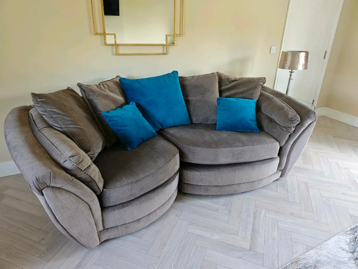 Brown Sofa & Teal Armchair – €1,000 (Virginia, Cav - Image 2
