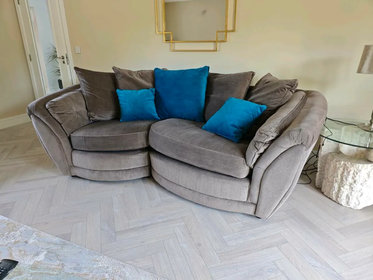 Brown Sofa & Teal Armchair – €1,000 (Virginia, Cav - Image 3