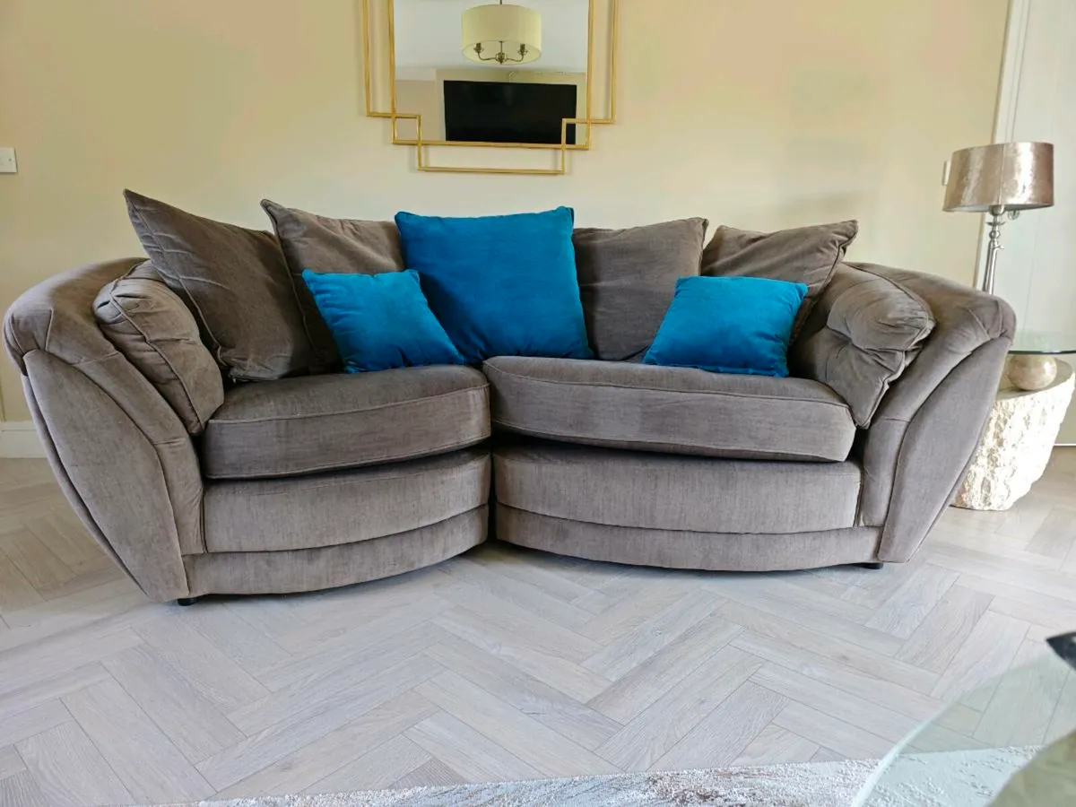 Brown Sofa & Teal Armchair – €1,000 (Virginia, Cav - Image 4