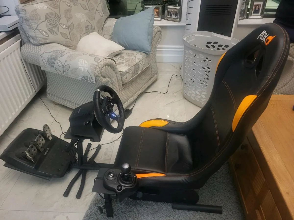 Gaming chair and logitech steering wheel - Image 2