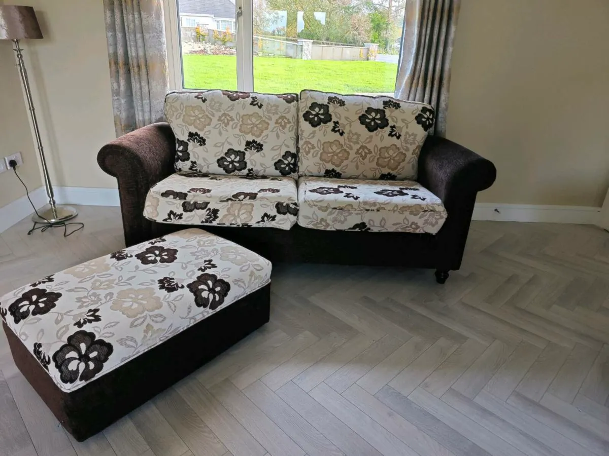 3 seater Couch with Footstool - Image 1