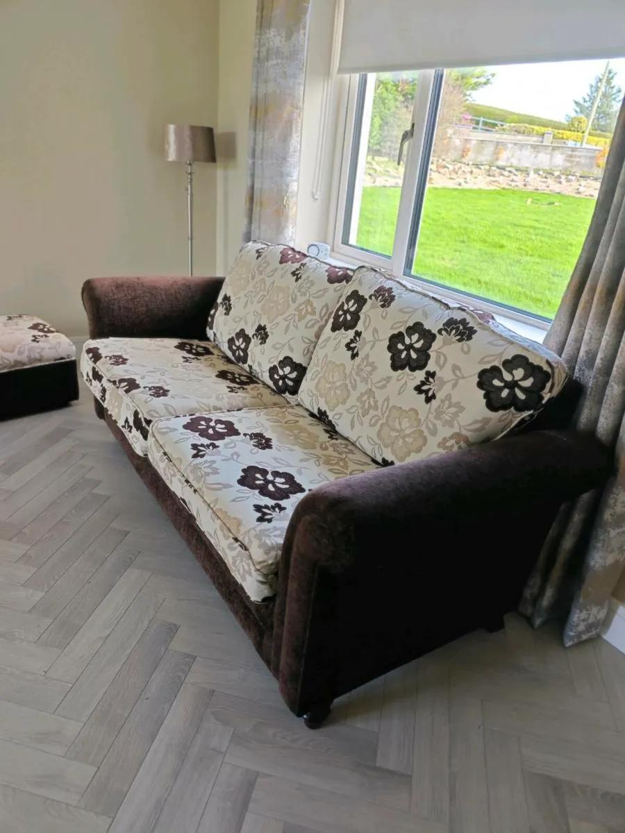 3 seater Couch with Footstool - Image 3
