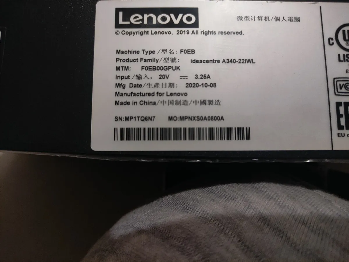 Lenovo IdeaCentre A340-22IWL - Spares/Repairs - Image 2