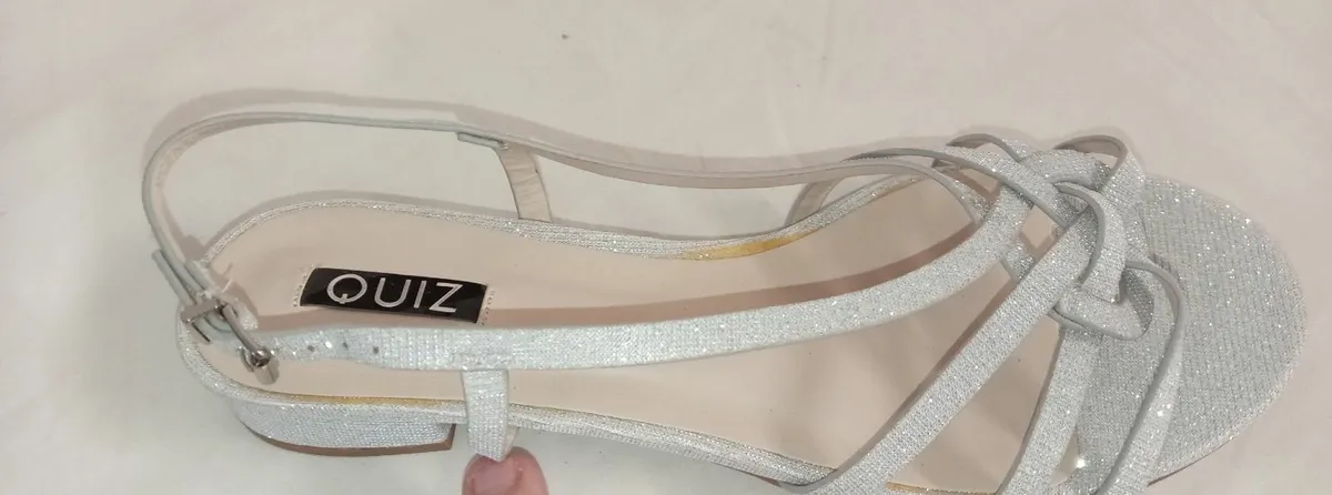 Quiz silver ladies sandals - Image 1