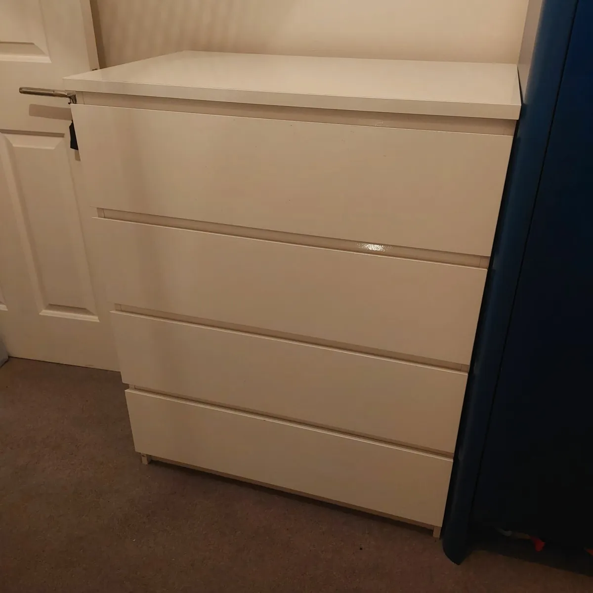 IKEA Malm chest of 4 drawers, high-gloss white - Image 1