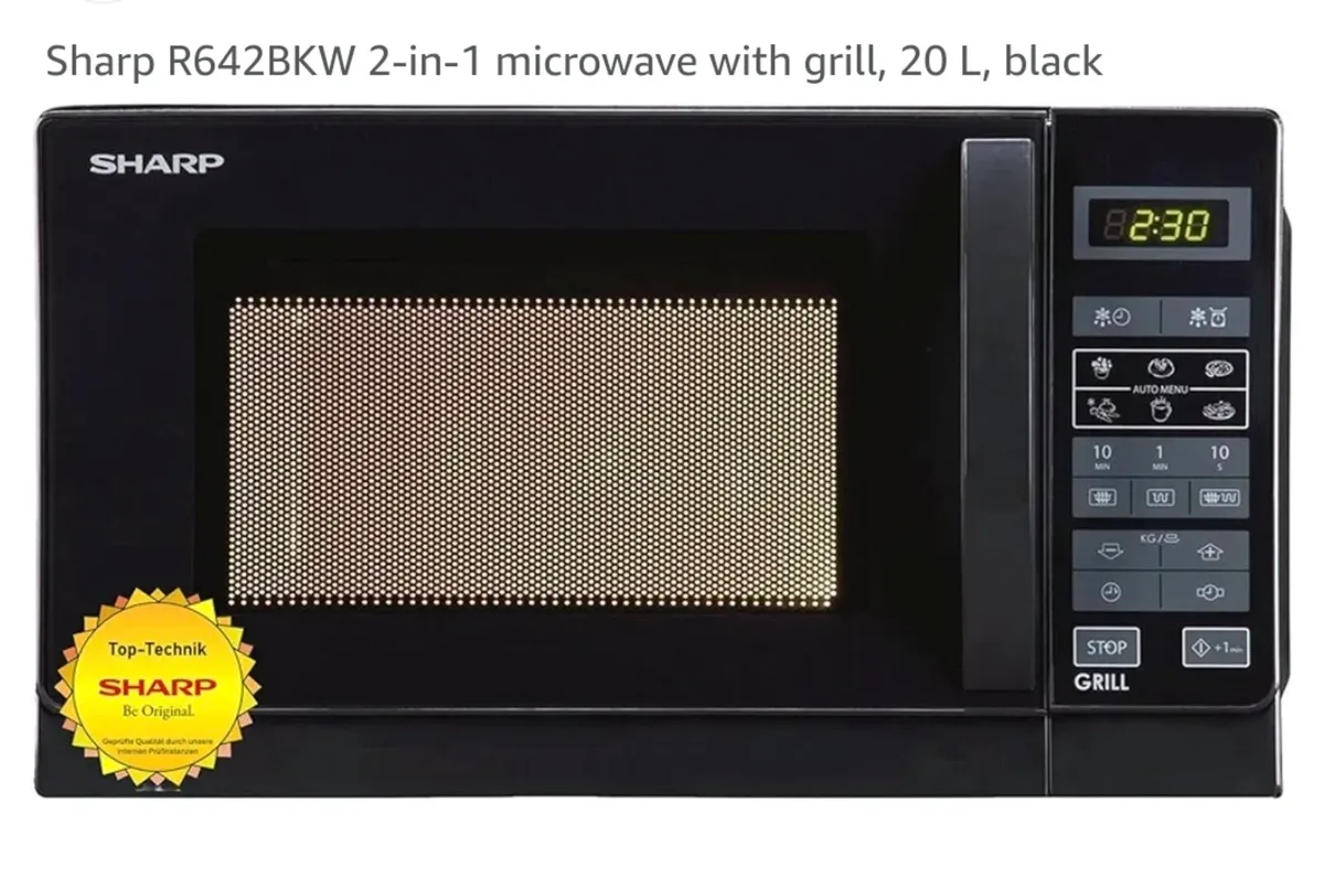 Sharp Grill compact microwave 2in1, 800w, 20l, bla - Image 1