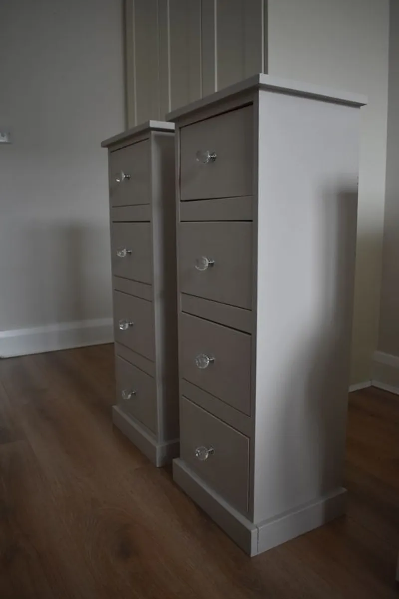 Pair of hand painted slimline bedside lockers / storage units - Image 3