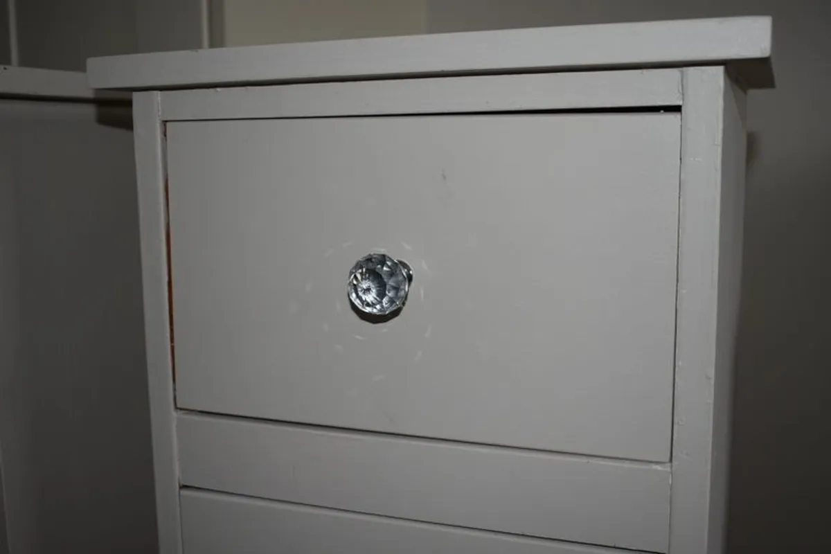 Pair of hand painted slimline bedside lockers / storage units - Image 4