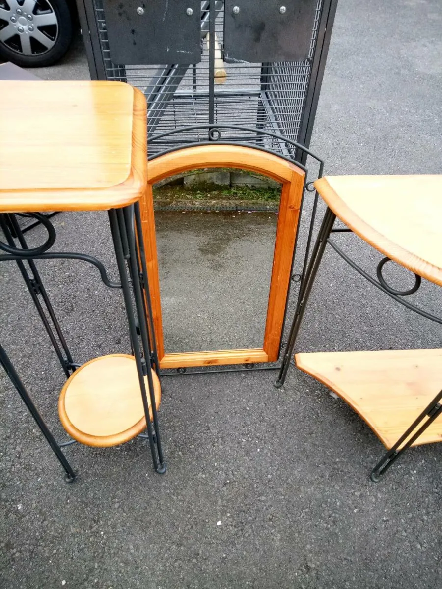 Wrought Iron and Pine Hallway Set - Image 2