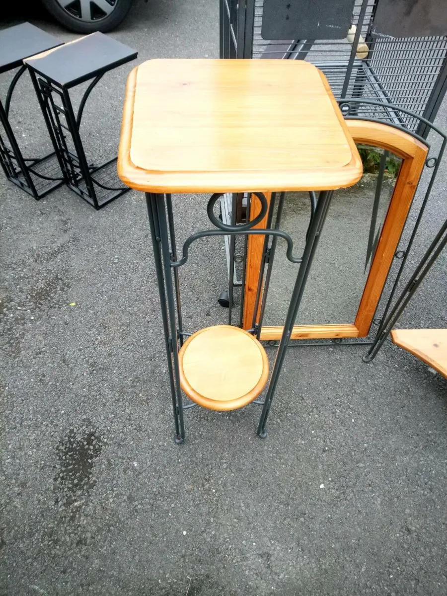 Wrought Iron and Pine Hallway Set - Image 4