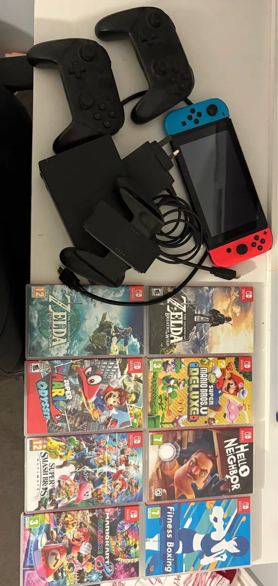 Nintendo switch(with controllers and games)