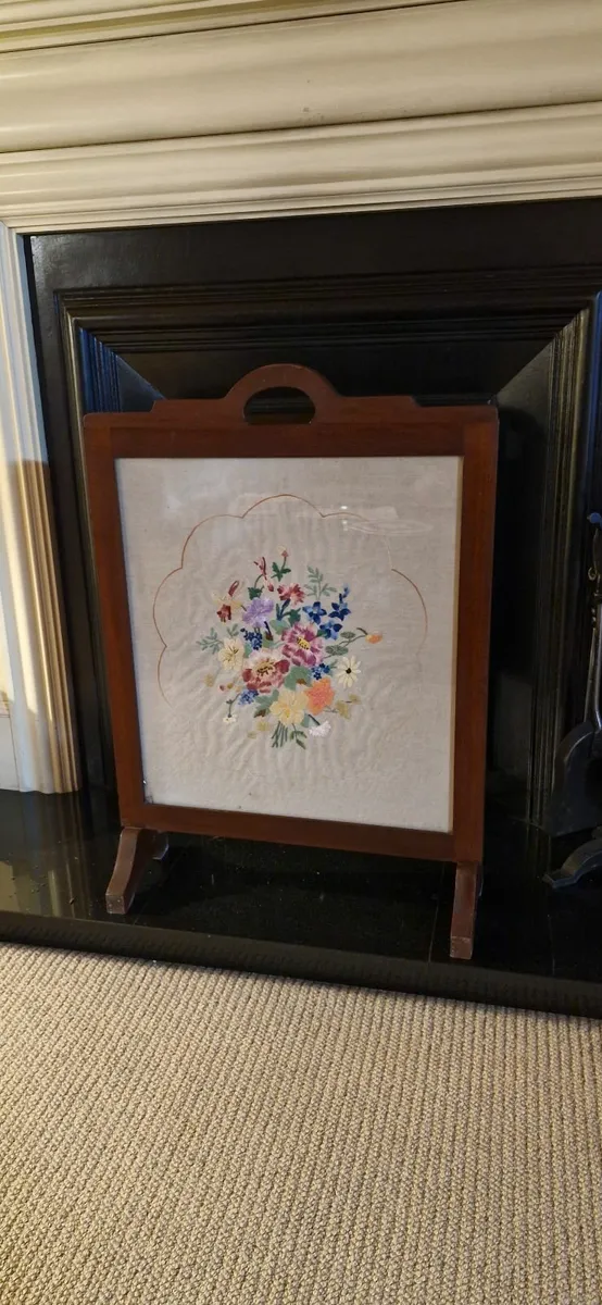 Antique Crochet fire screen - Image 1