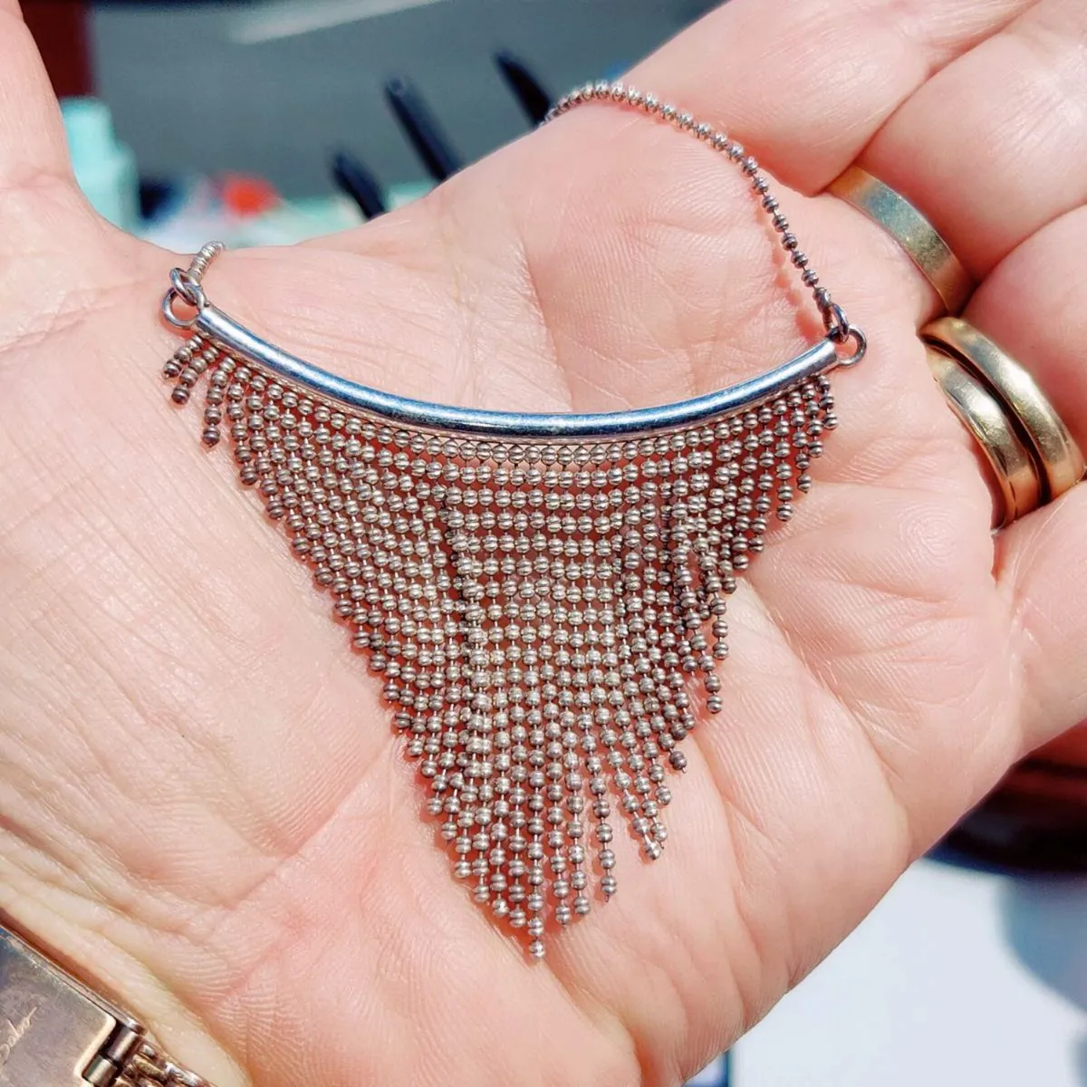 CHUNKY & BEADED, 925 Silver New 18"Necklace ! - Image 4