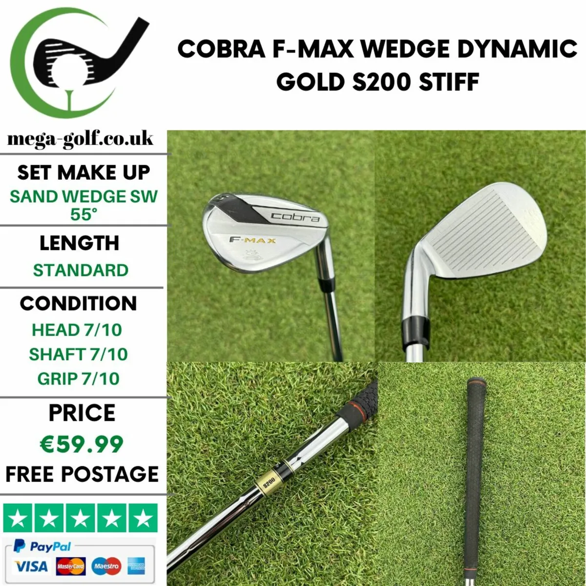 Cobra F-Max Wedge Sw 55° / Dynamic Gold S200 Stiff - Image 1