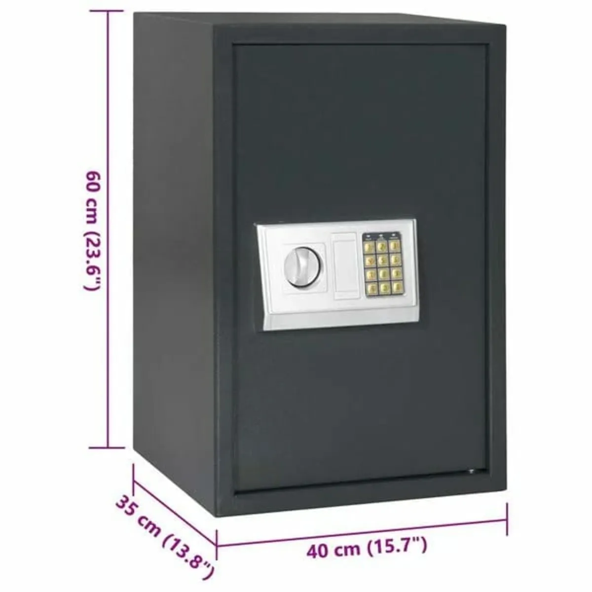 Digital Safe with Lock Dark grey 40 x 35 x 60 cm S - Image 3