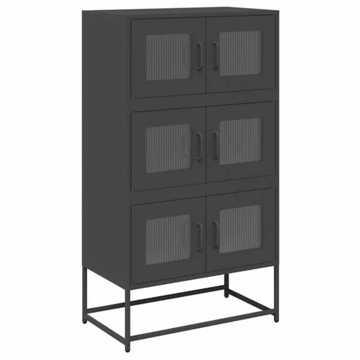 Highboard Black 68x39x123 cm Steel - Image 1