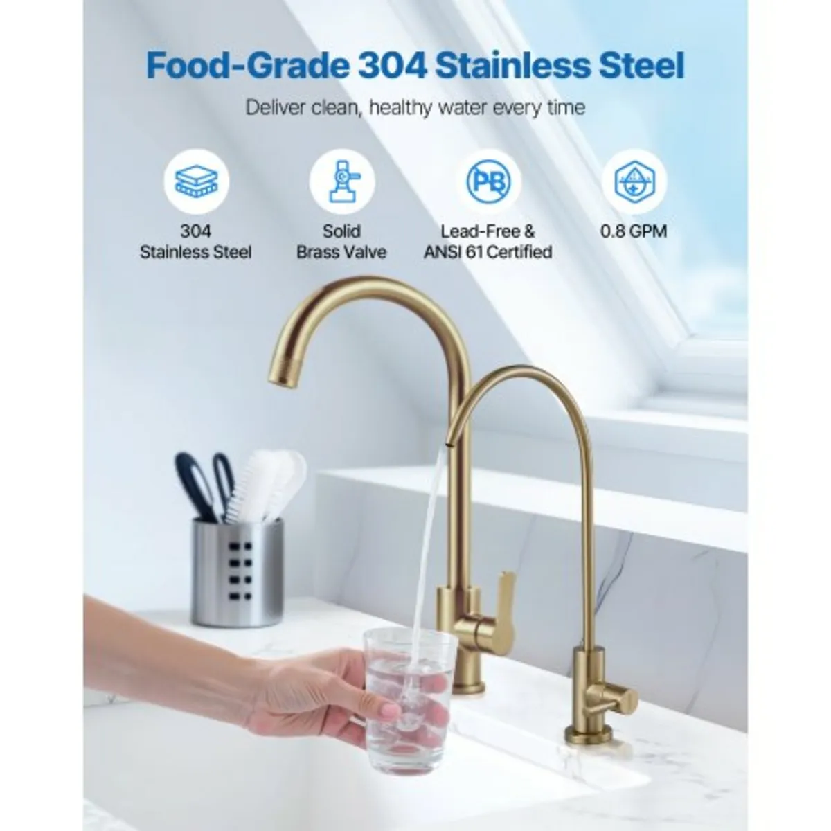 Stainless Steel Faucet, Lead-Free Water Purifier F - Image 2