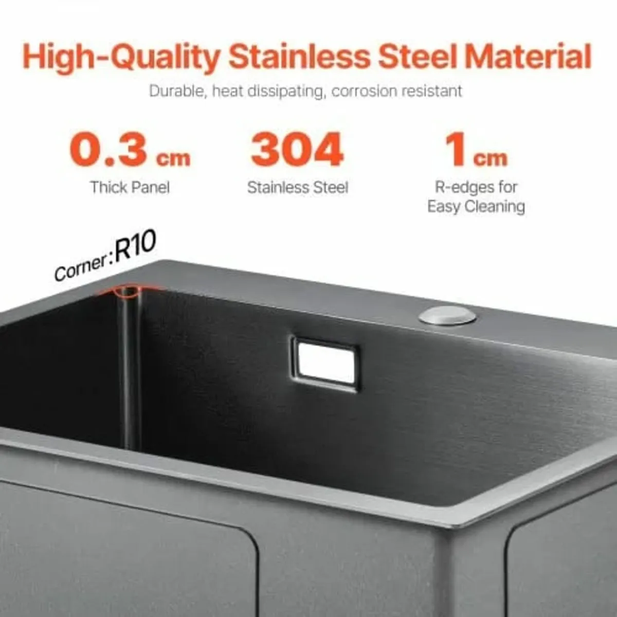 68cm Kitchen Sink Workstation, 304 Stainless Steel - Image 3