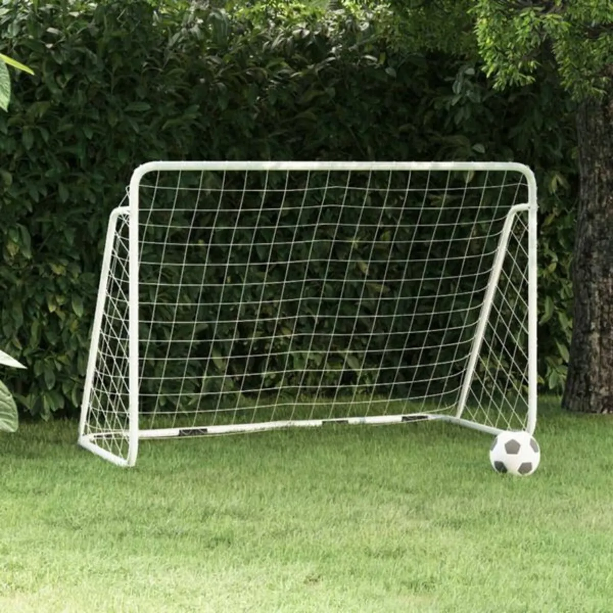 Football Goal with Net White 180x90x120 cm Steel - Image 1