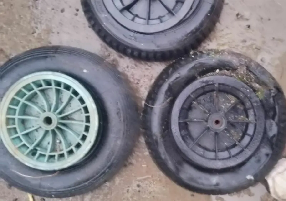 Wheelbarrow wheels 3.50 - 8 Spares Repairs - Image 1