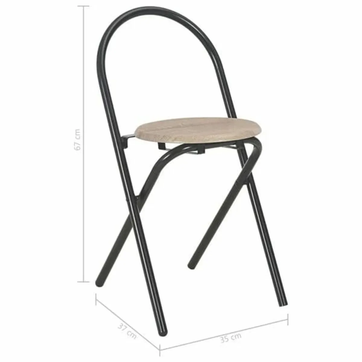 3 Piece Folding Dining Set with Storage Rack MDF a - Image 4