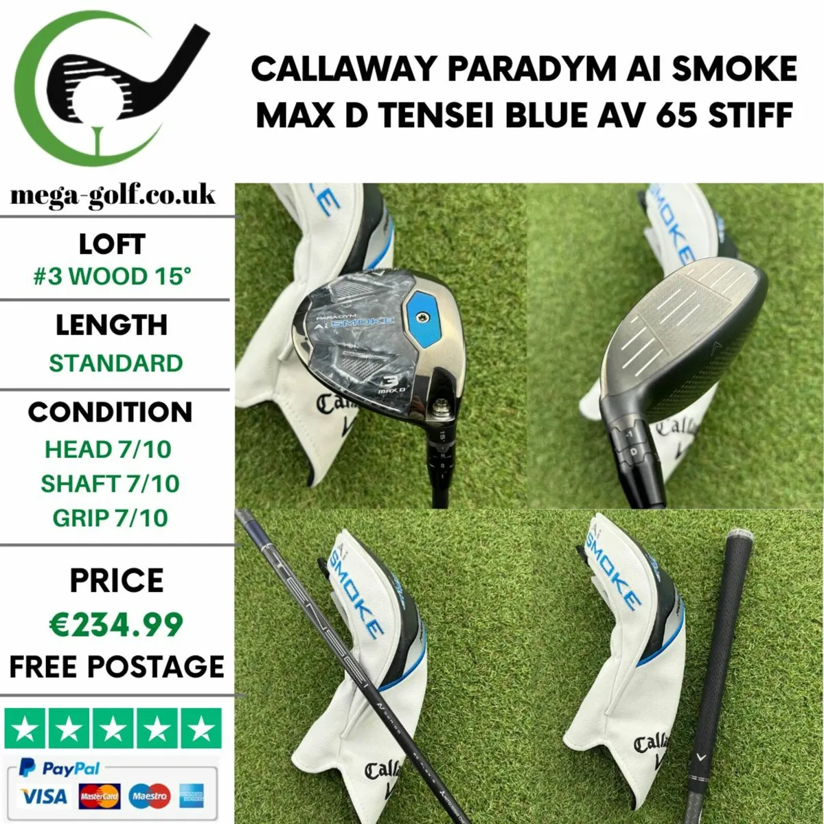 Callaway Paradym Ai Smoke Max D #3 Wood 15° /Stiff - Image 1