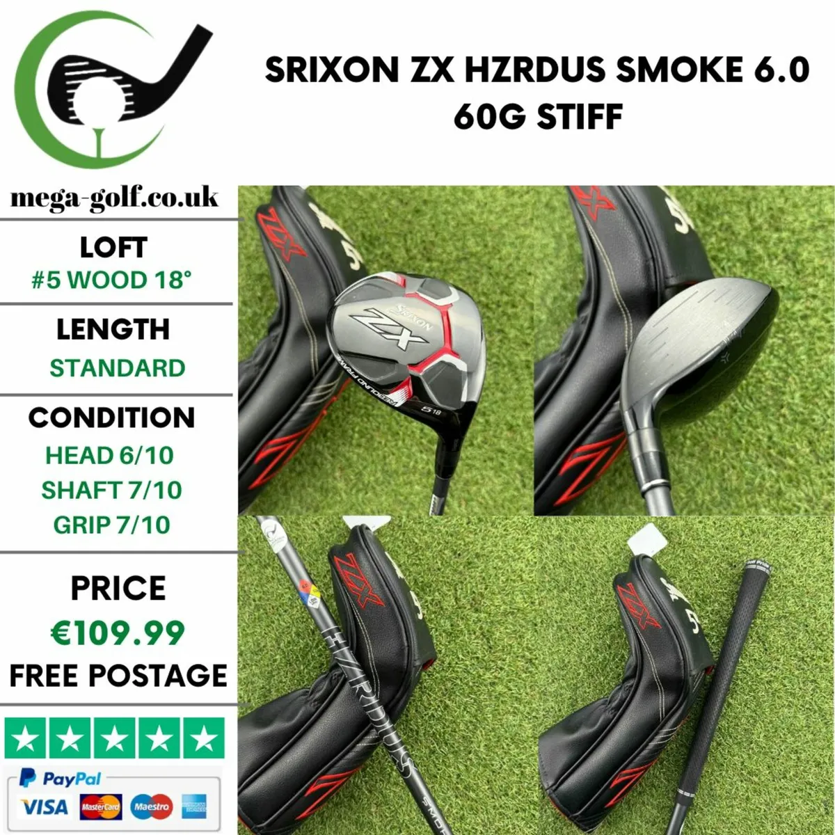 Srixon ZX #5 Wood 18° / Hzrdus Smoke 6.0 60G Stiff - Image 1