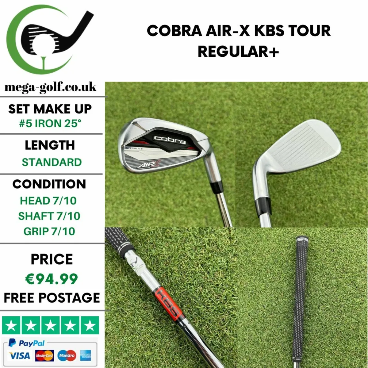 Cobra Air-X #5 Iron 25° / Kbs Tour Regular+ - Image 1