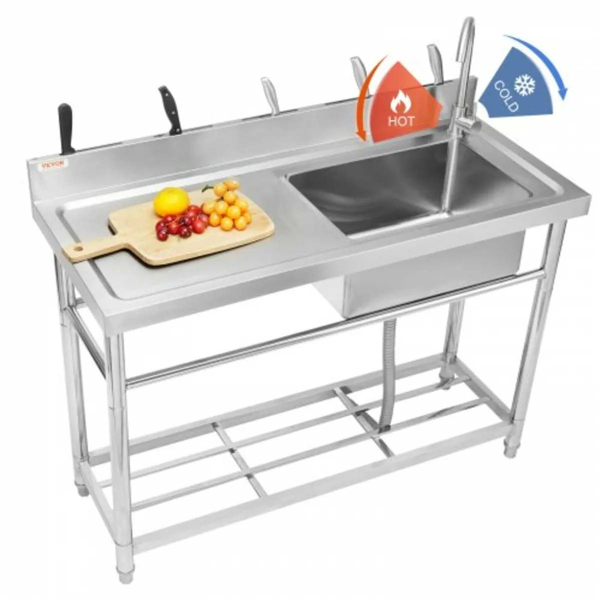 Free Standing Single Bowl Commercial Kitchen Sink - Image 1