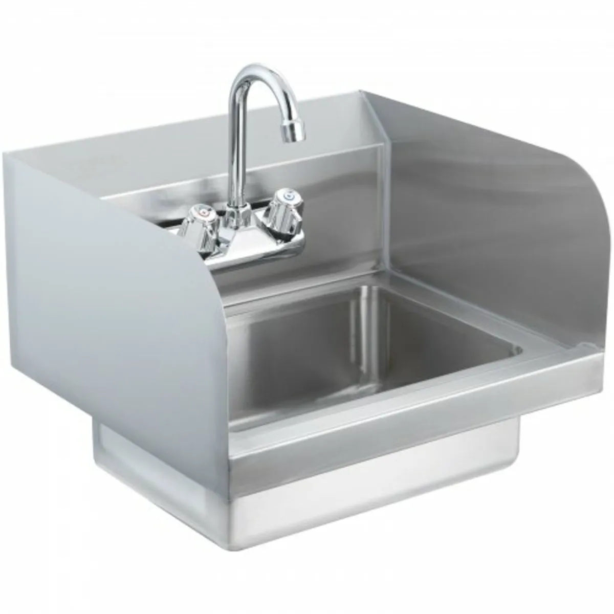 Commercial Hand Sink with Faucet and Side Splash, - Image 1