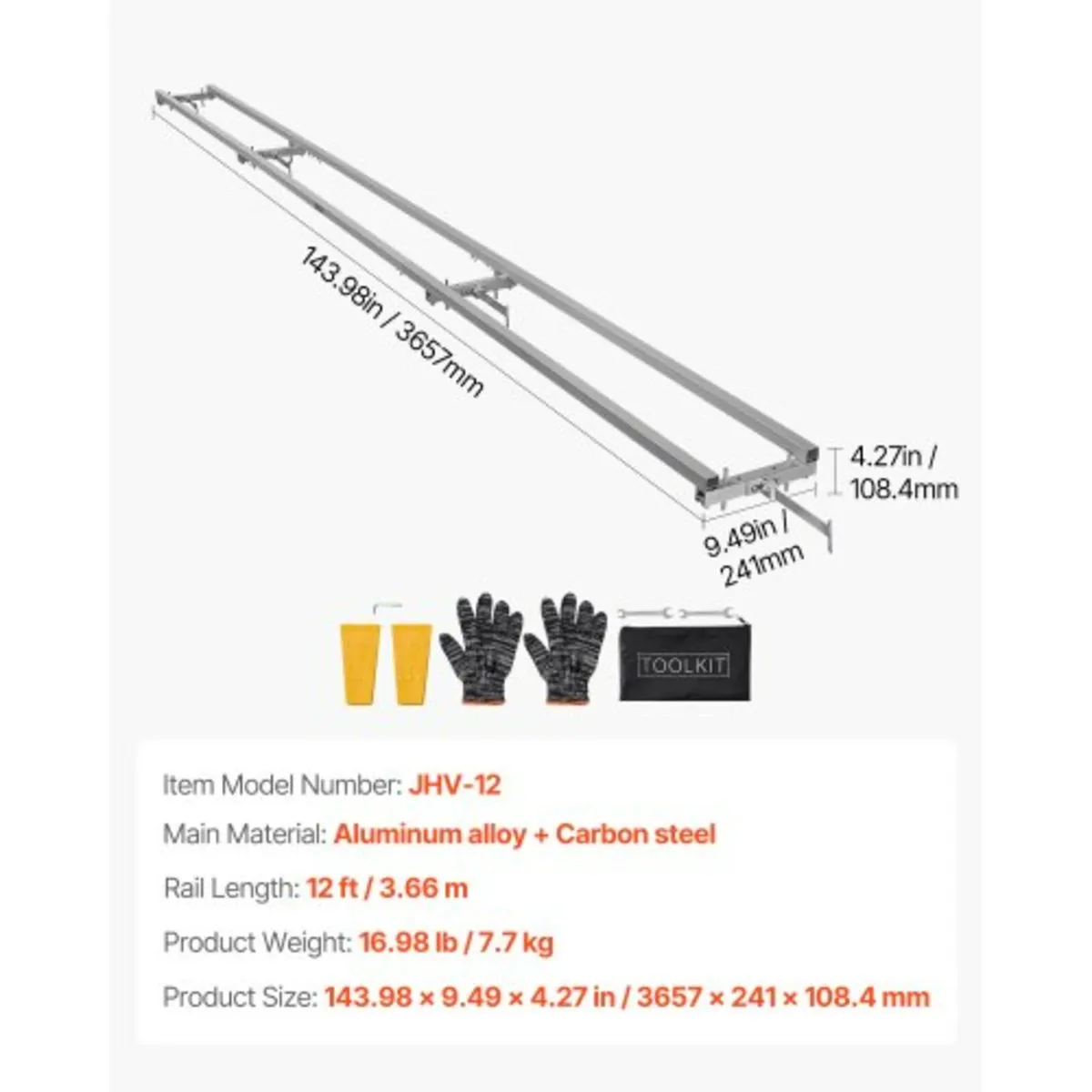 Rail Mill Guide System, 3.66 m 4 Crossbar Chainsaw - Image 2